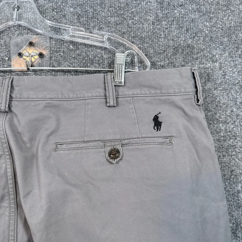 Polo Ralph Lauren Chinos Mens 40x30 Gray Stretch Straight Fit Casual Trousers